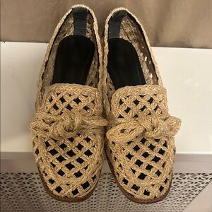 Alexandre Birman Tan Woven Flats